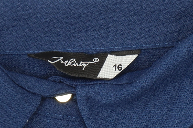 Johnny Favourite Women's Blue Button-Up Shirt Size 16