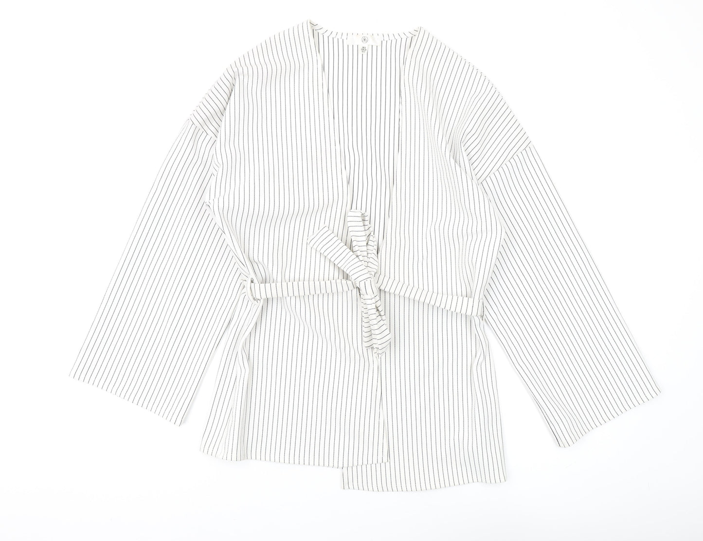 Missguided Women's White Striped Kimono Top UK Size 6