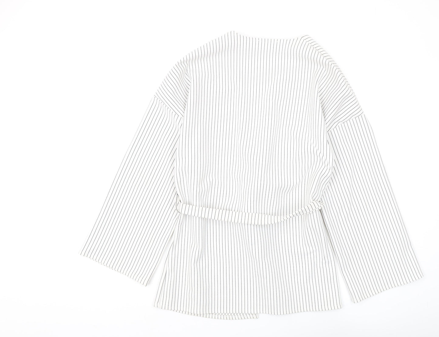 Missguided Women's White Striped Kimono Top UK Size 6