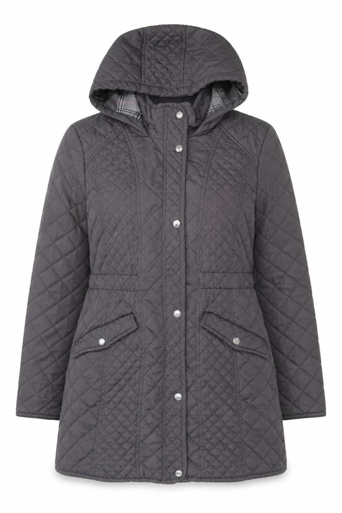 Arabella & Addison Women's Grey Quilted Puffer Jacket