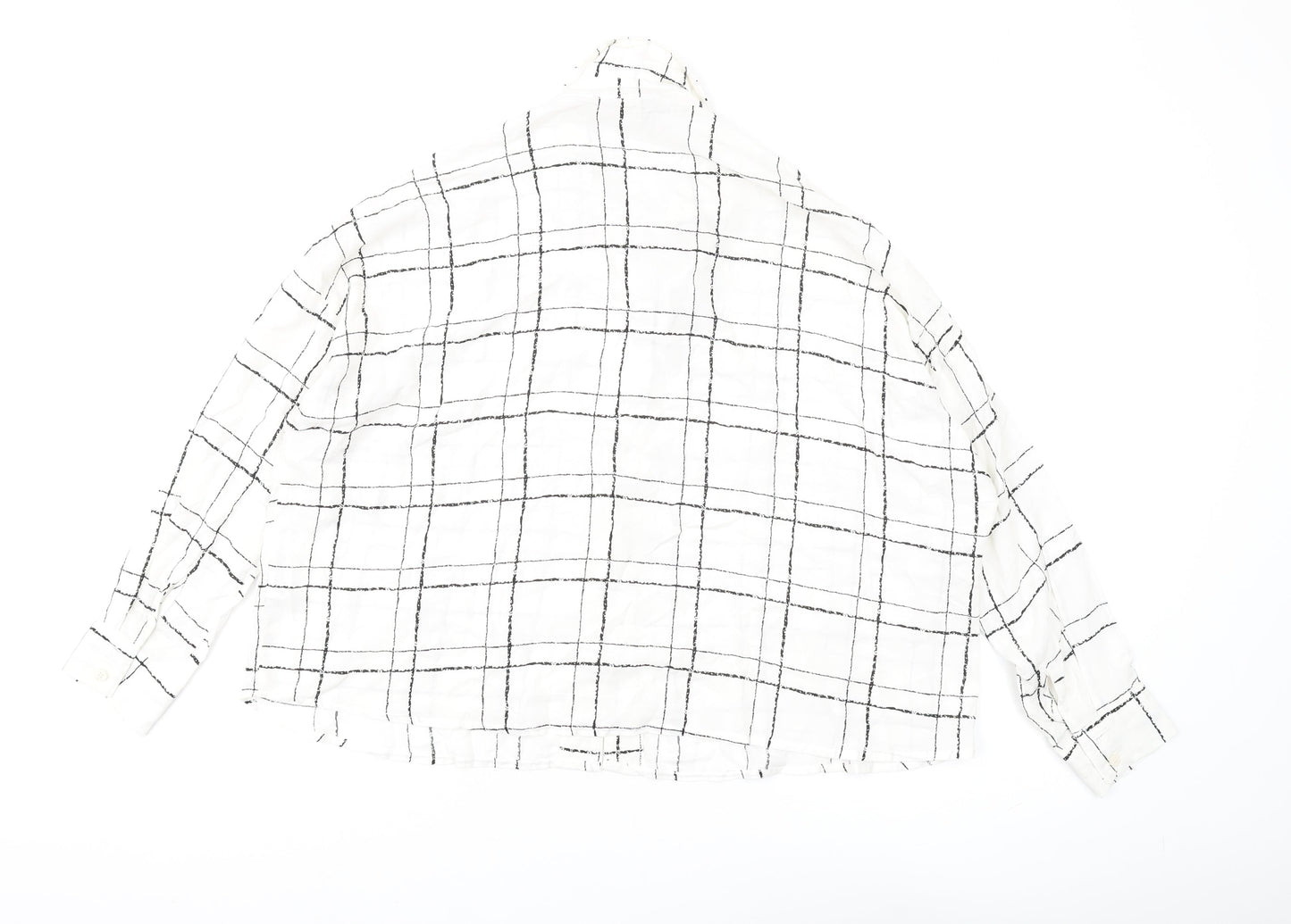 ASOS Women's White Check Button-Up Shirt Size 10