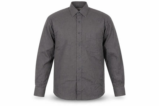 Marks & Spencer Men's Grey Check Cotton Twill Shirt