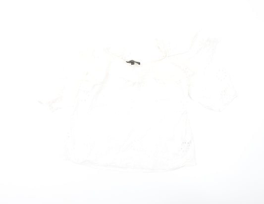 Lipsy Women's White Off the Shoulder Blouse Size 14