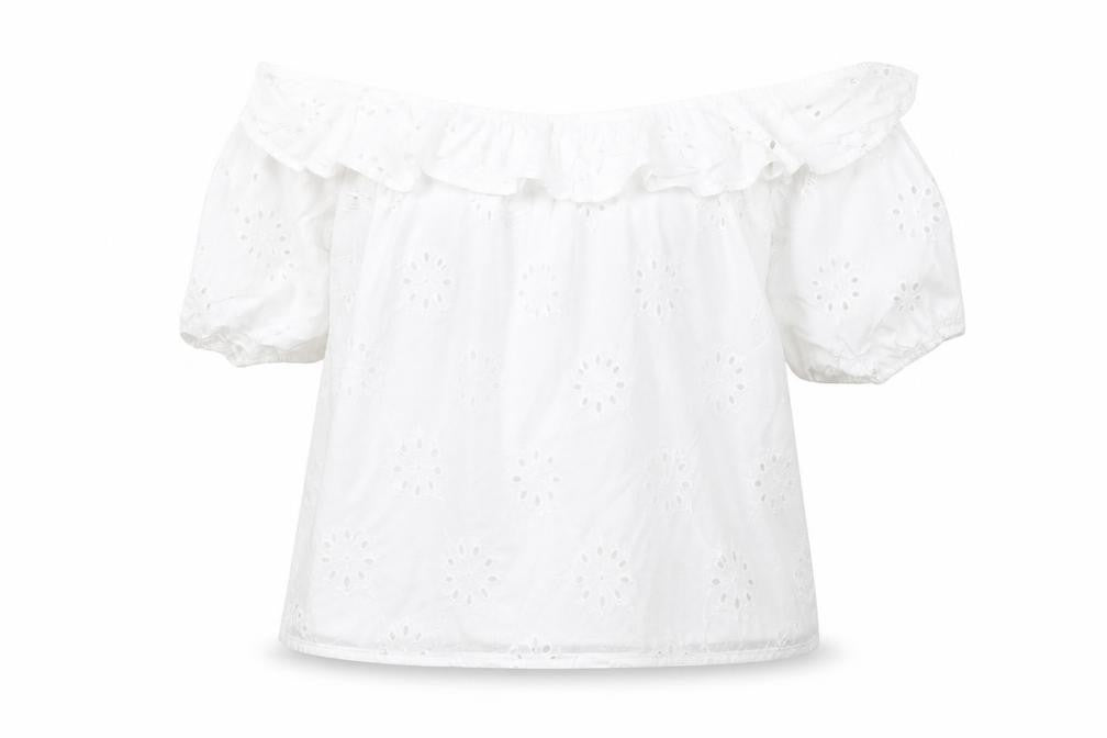 Lipsy Women's White Off the Shoulder Blouse Size 14