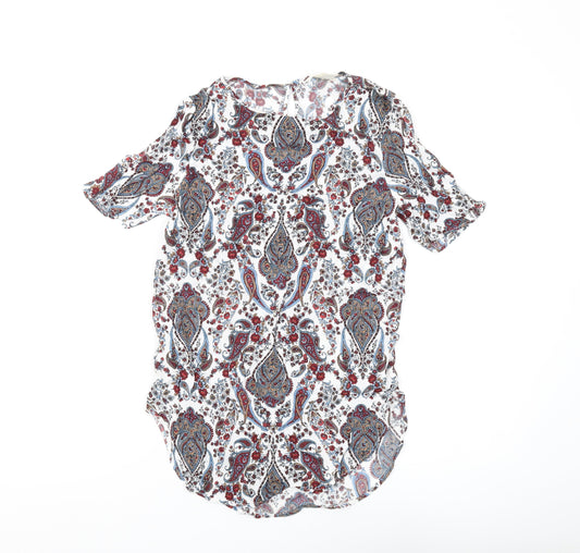 H&M Women's Multicoloured Paisley Tunic Blouse Size 6