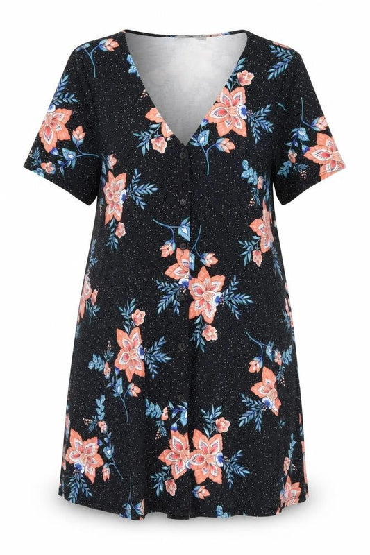ASOS Women's Black Floral Short Dress Size 12