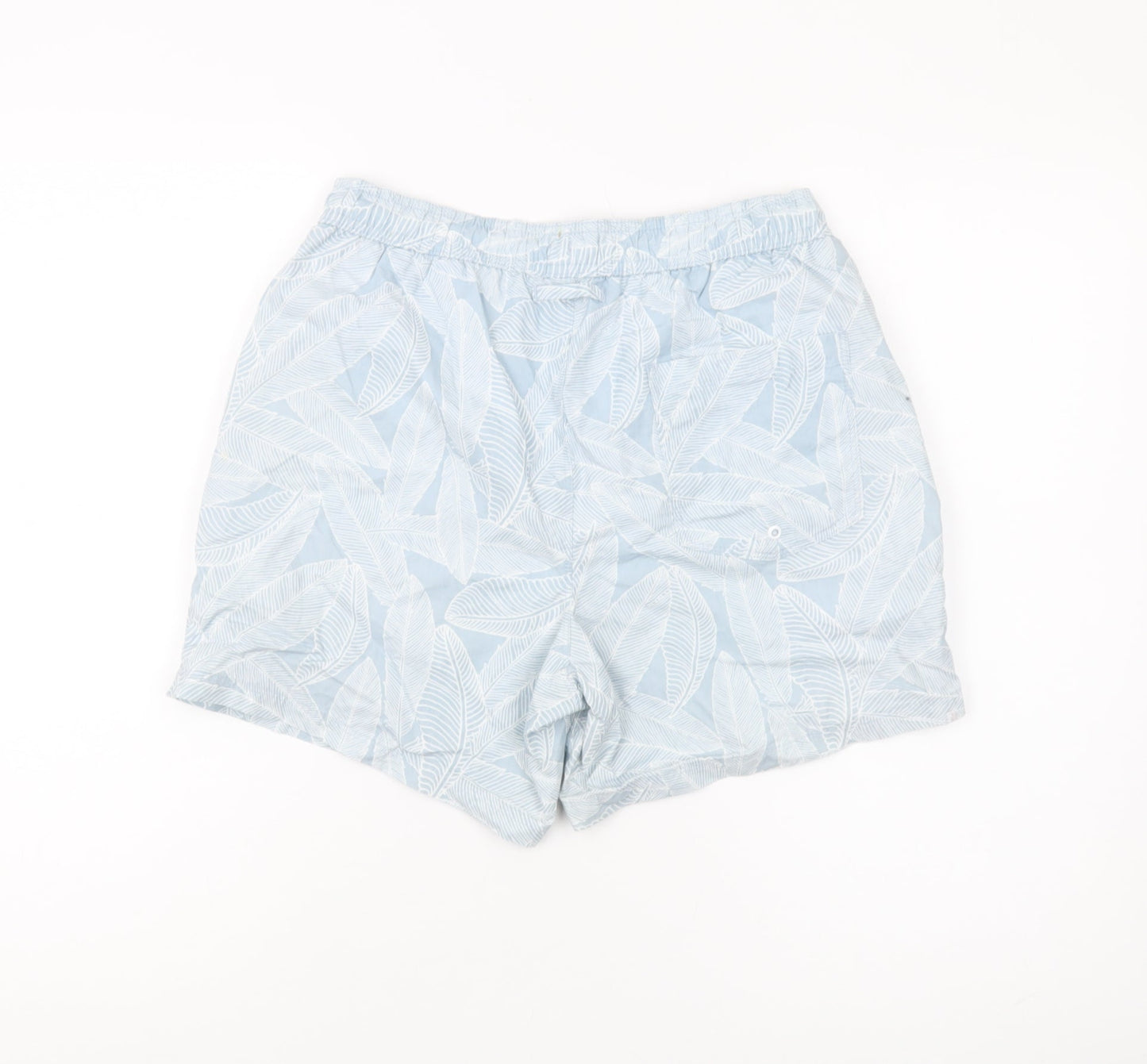 Next Men's Blue Swim Shorts S Elastic Drawstring Botanical