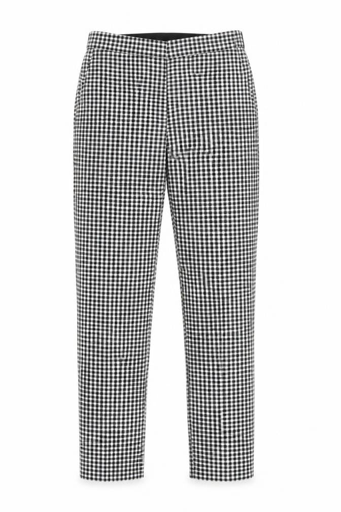 Zara Women's Checked Trousers XS Black Straight Slim