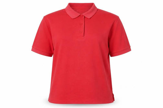 Berkertex Women's Red Polo Shirt, Size 12, Short Sleeve