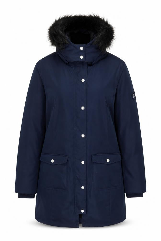Harcour Women's Blue Parka XL Hooded Jacket