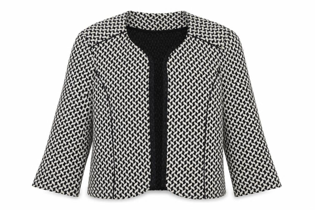 Phase Eight Women's Black Geometric Blazer Size 12