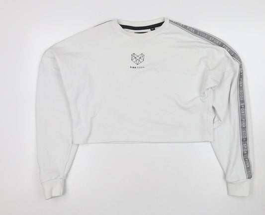 Pink Soda Sport Women's White Pullover Sweatshirt Size 8