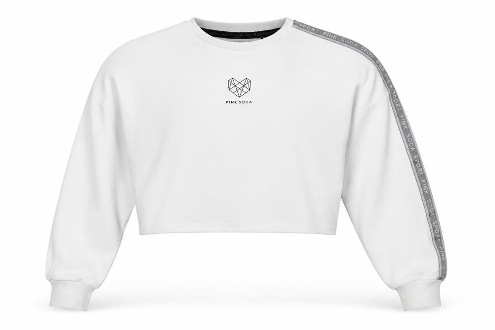 Pink Soda Sport Women's White Pullover Sweatshirt Size 8