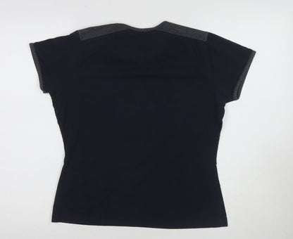 Reebok Women's Black Cotton T-Shirt Size 12