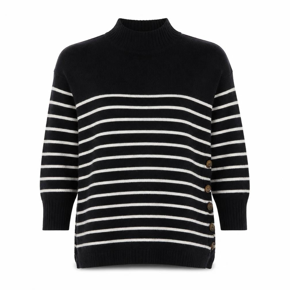 JoJo Maman Bébé Women's Black High Neck Pullover Jumper