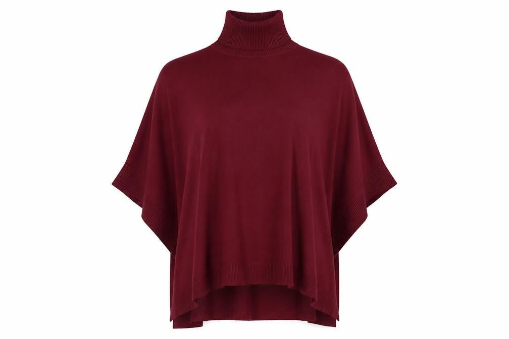 QED London Women's Red Roll Neck Jumper Tunic One Size