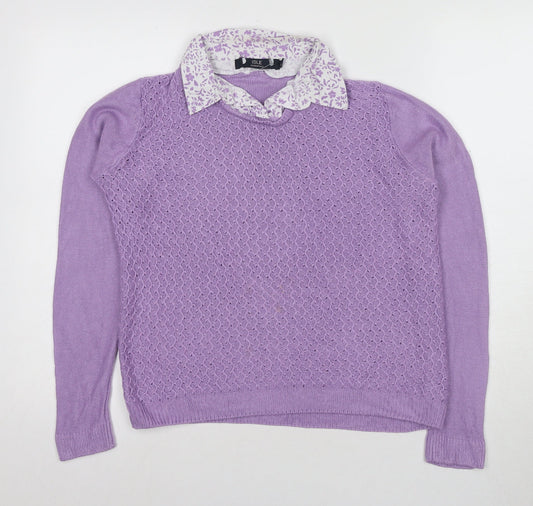 Isle Women's Purple Collared Pullover Jumper S