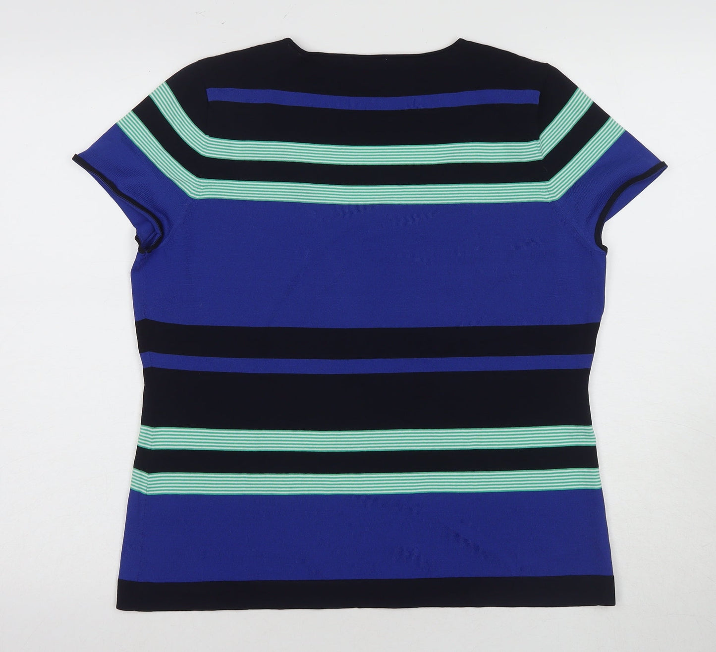 Planet Women's Blue Striped T-Shirt L