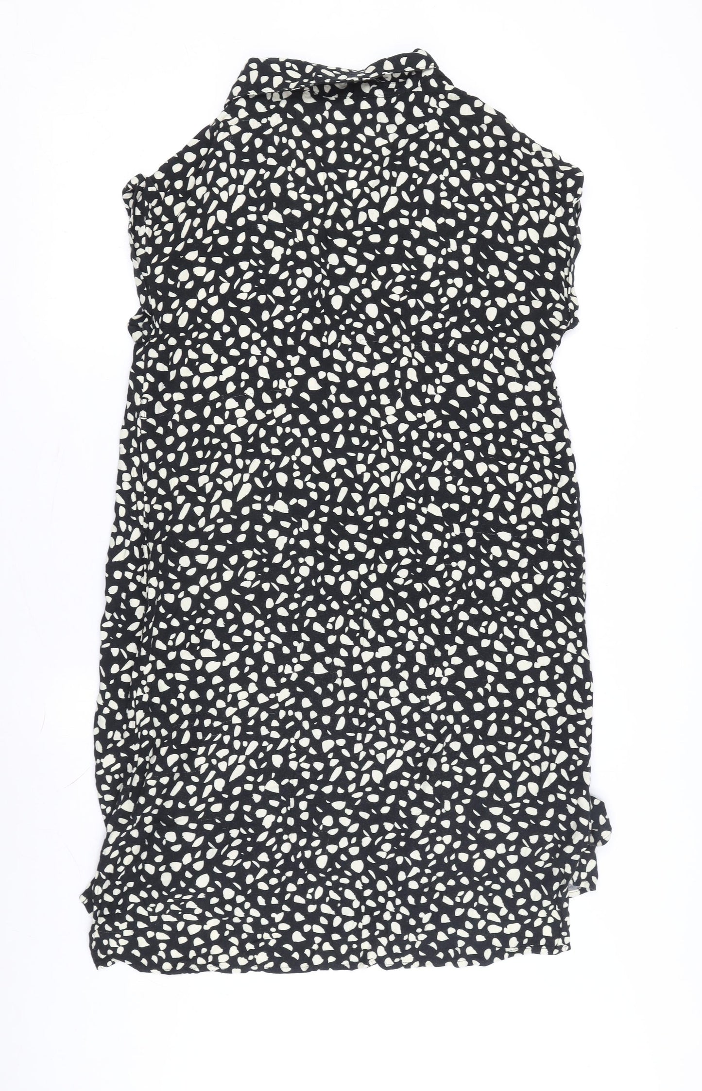 JoJo Maman Bébé Black Animal Print Shirt Dress Women S