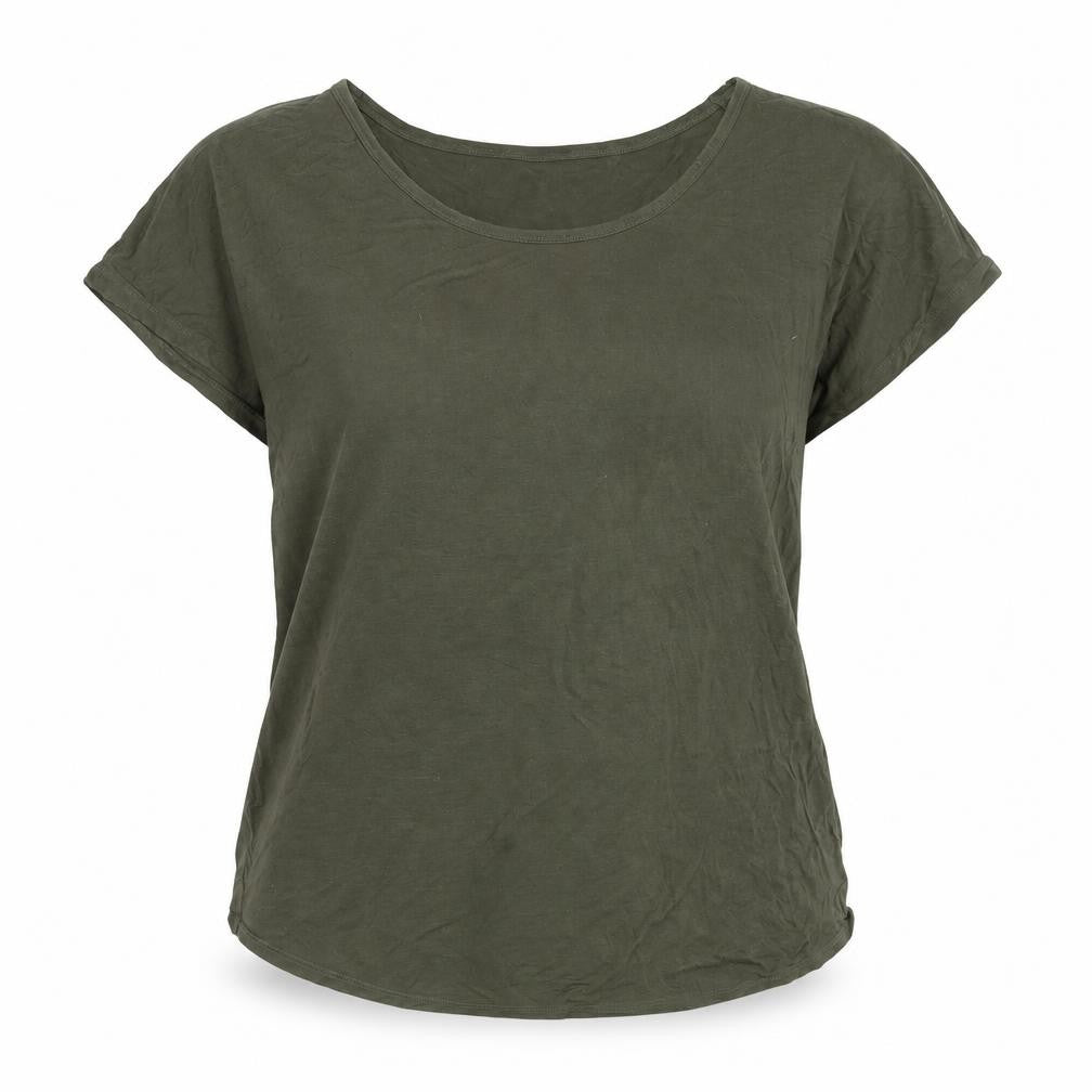 Lands' End Women's Green Basic T-Shirt, M, Summer Casual