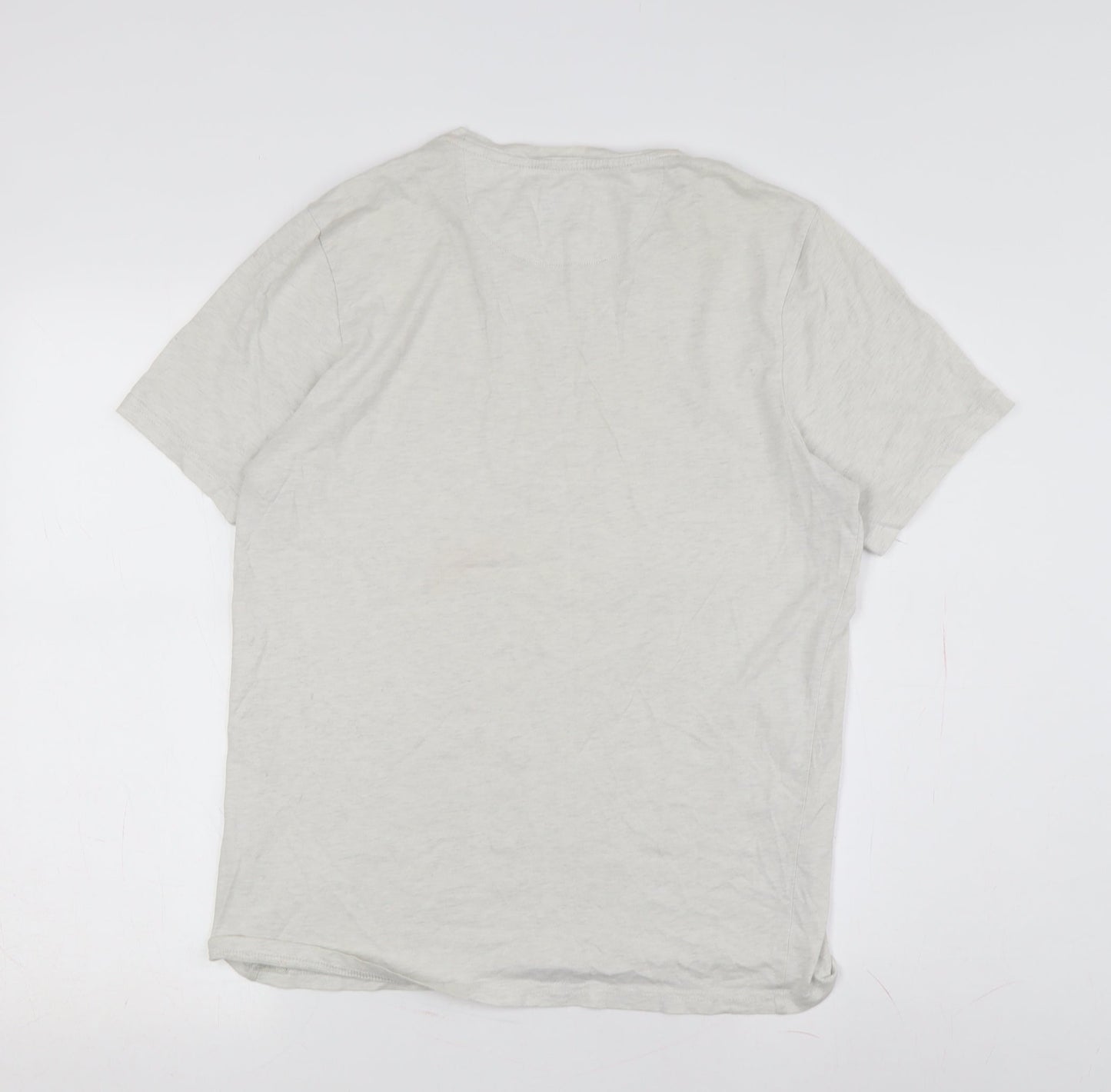 Farah Men's Beige Crew Neck Short Sleeve T-Shirt