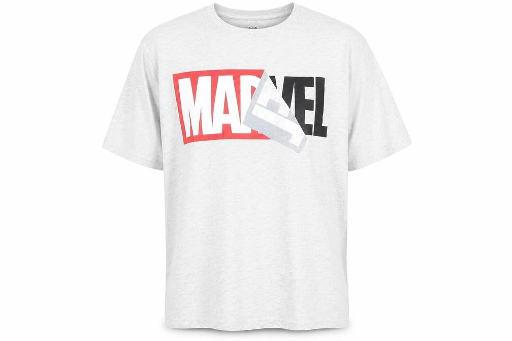 Marvel Men's Grey Graphic Print T-Shirt, Size L