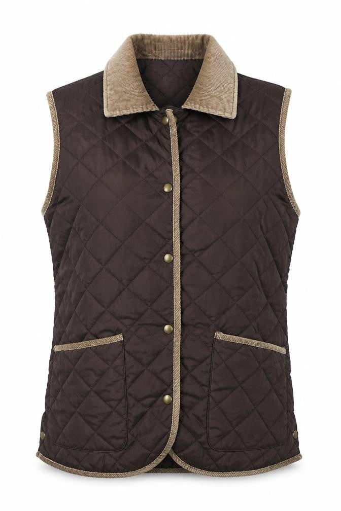 Activewear Women's Brown Quilted Waistcoat Size 10