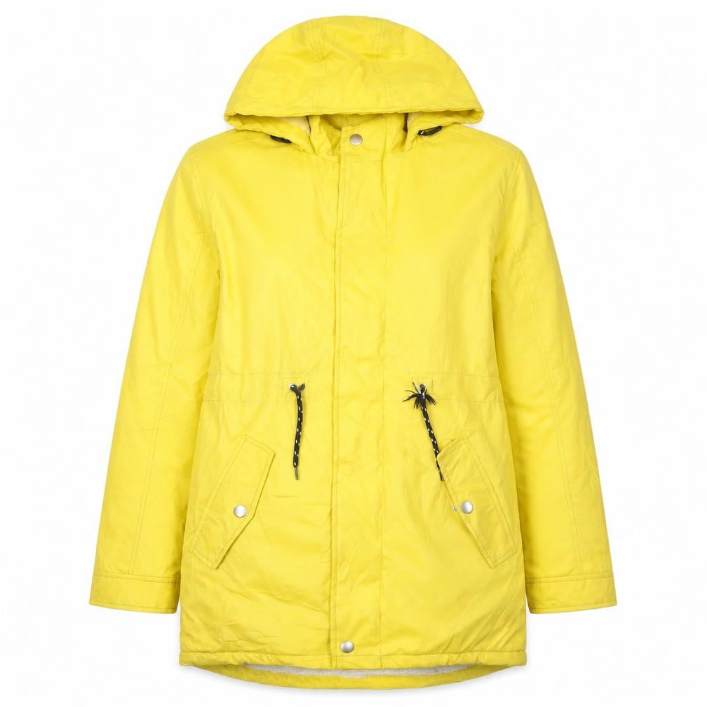 Lil Atelier Women's Yellow Parka Jacket, Size 10, Hooded