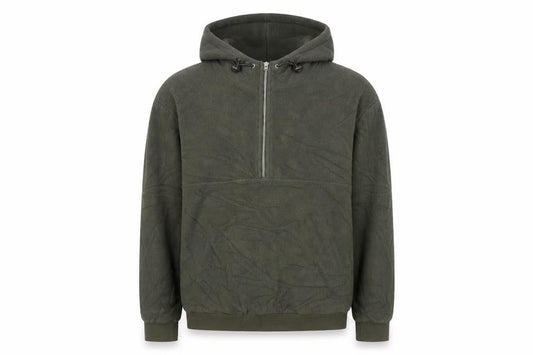 Topman Men's Green 1/2 Zip Hoodie Fleece M