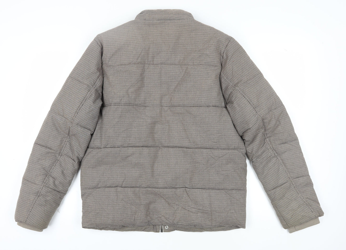 Topman Men's Brown Puffer Jacket M Cotton Casual