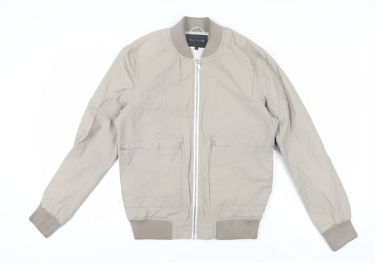 River Island Men's Beige Bomber Jacket S