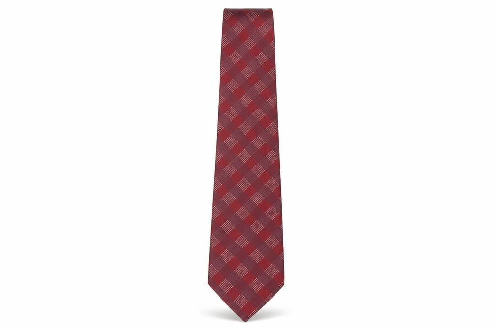 Marks & Spencer Men's Red Silk Plaid Tie
