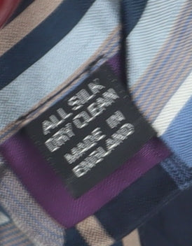 Harrods Silk Striped Tie Men Blue Black Beige Elegant