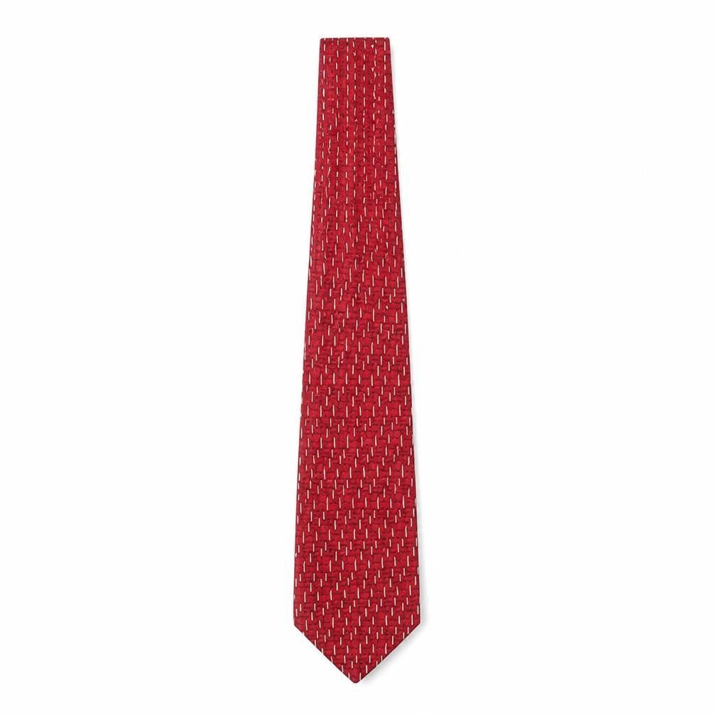 Italy Mode Men's Red Silk Designer Tie - Geometric Pattern