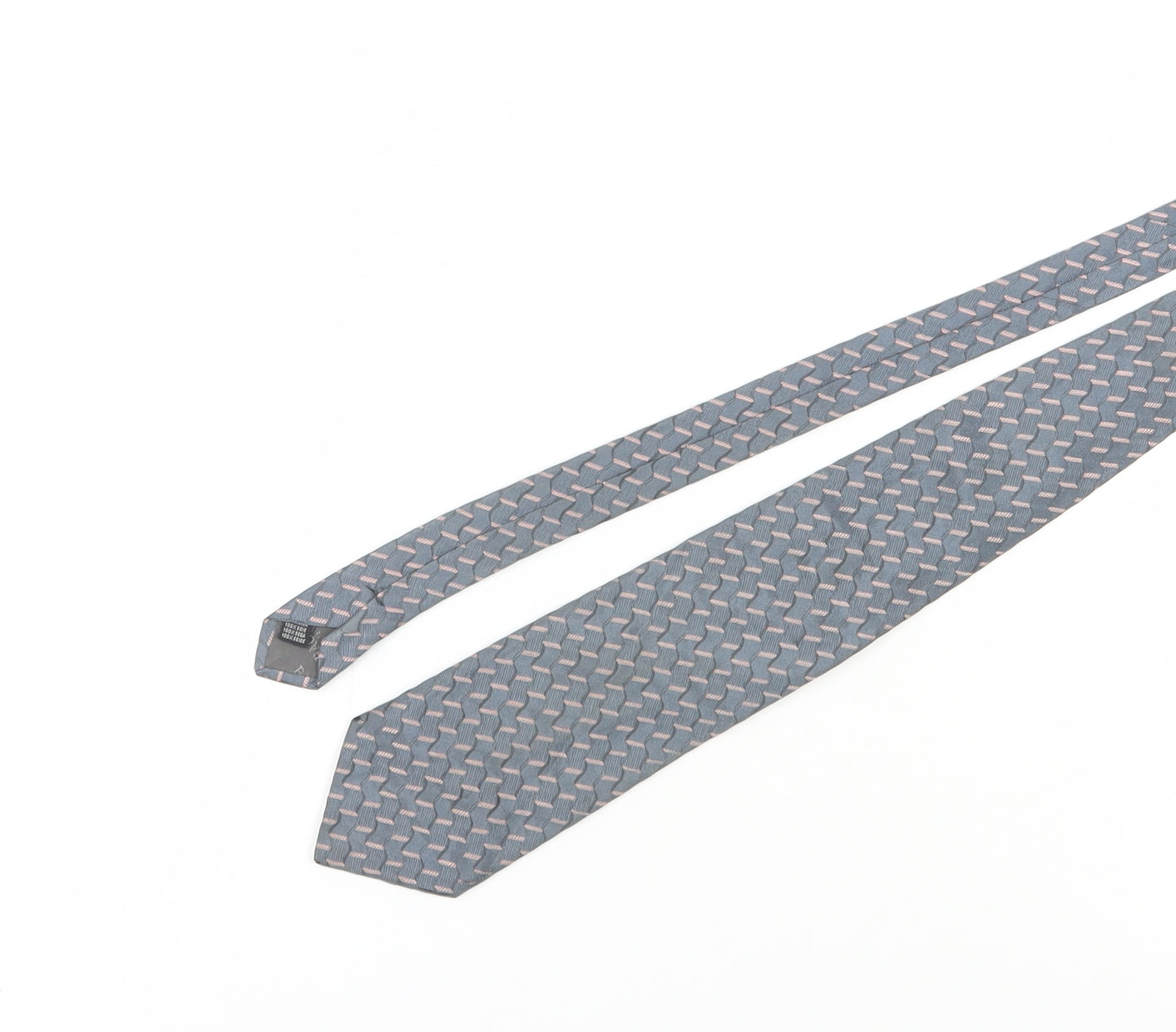 Baumler Men's Grey Silk Geometric Slim Tie