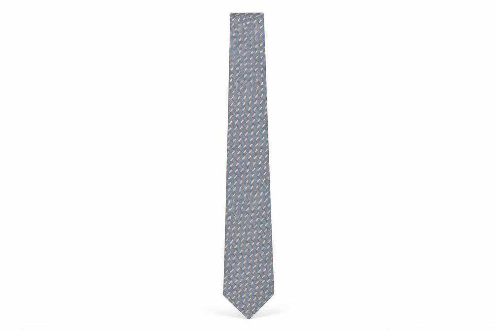 Bäumler Men's Grey Silk Geometric Slim Tie