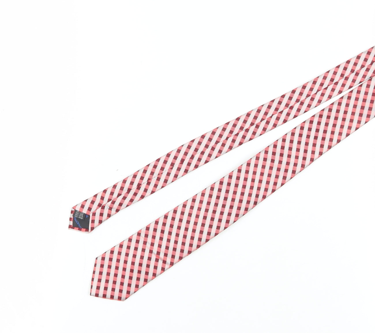 Paul Williams Men's Red Check Silk Slim Tie