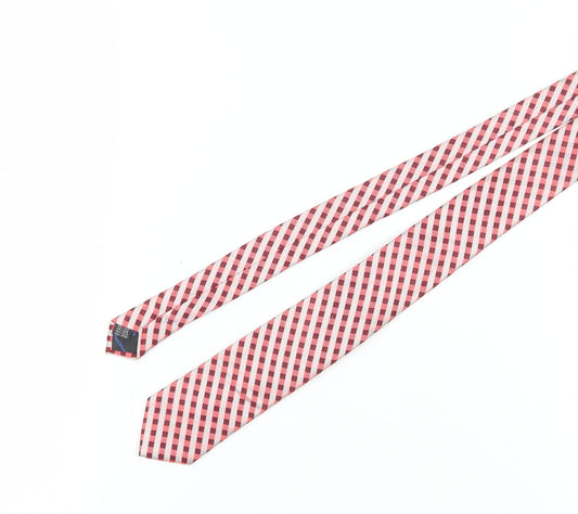 Paul Williams Men's Red Check Silk Slim Tie
