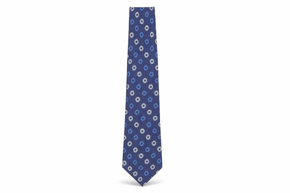 Ben Sherman Men's Blue Geometric Silk Tie