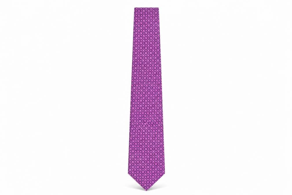 Silkworm London Men's Purple Geometric Silk Tie