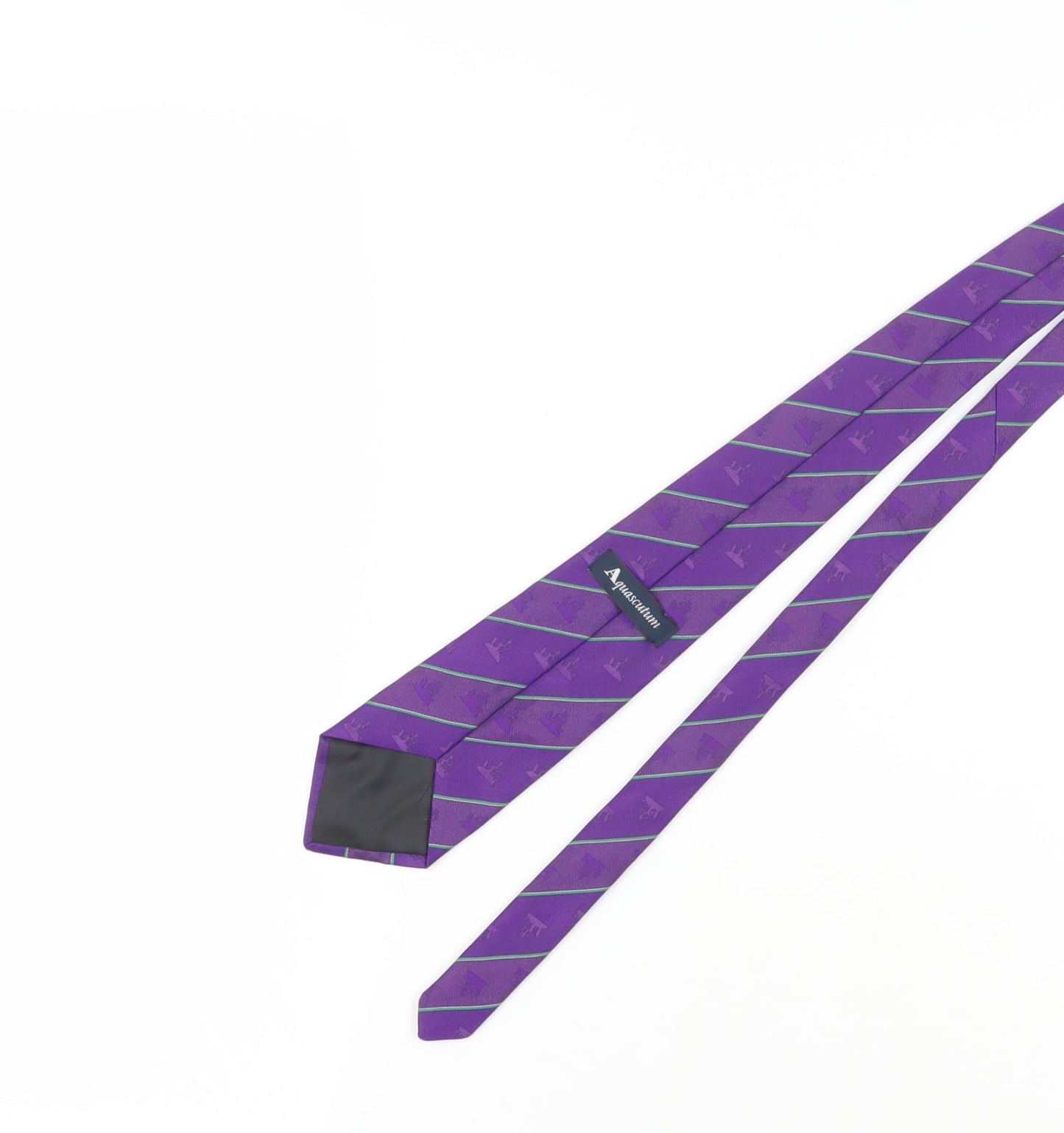Aquascutum Men's Purple Striped Tie - One Size