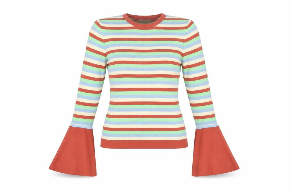 ASOS Women's Striped Pullover Jumper, Size 8, Multicoloured