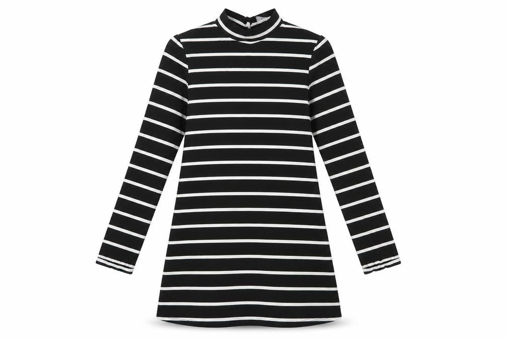 Dorothy Perkins Women's Black Striped Shift Dress, Size 10