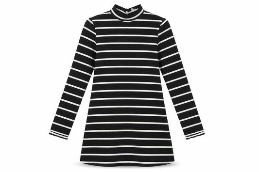 Dorothy Perkins Women's Black Striped Shift Dress, Size 10