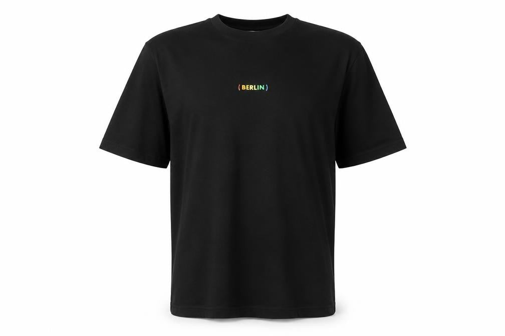Topman Men's Black Berlin Print T-Shirt, Size S