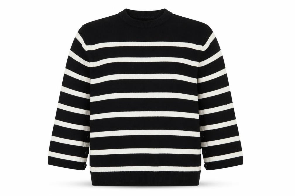 Zara Women's Black Striped Pullover Jumper Size 12