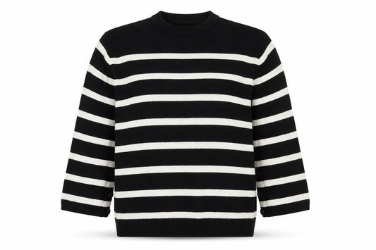 Zara Women's Black Striped Pullover Jumper Size 12