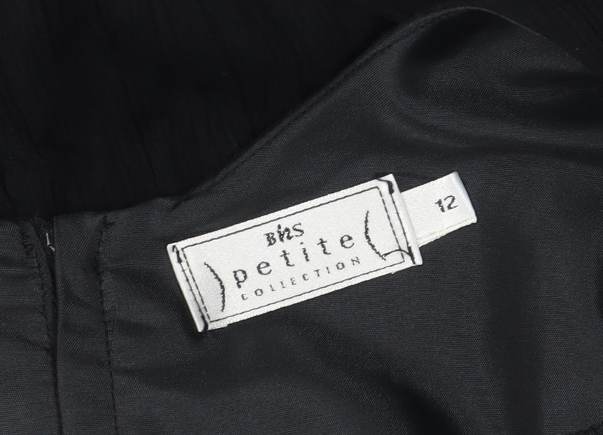 BHS Petite Black Shift Dress, Women, Size 12, Long, Viscose