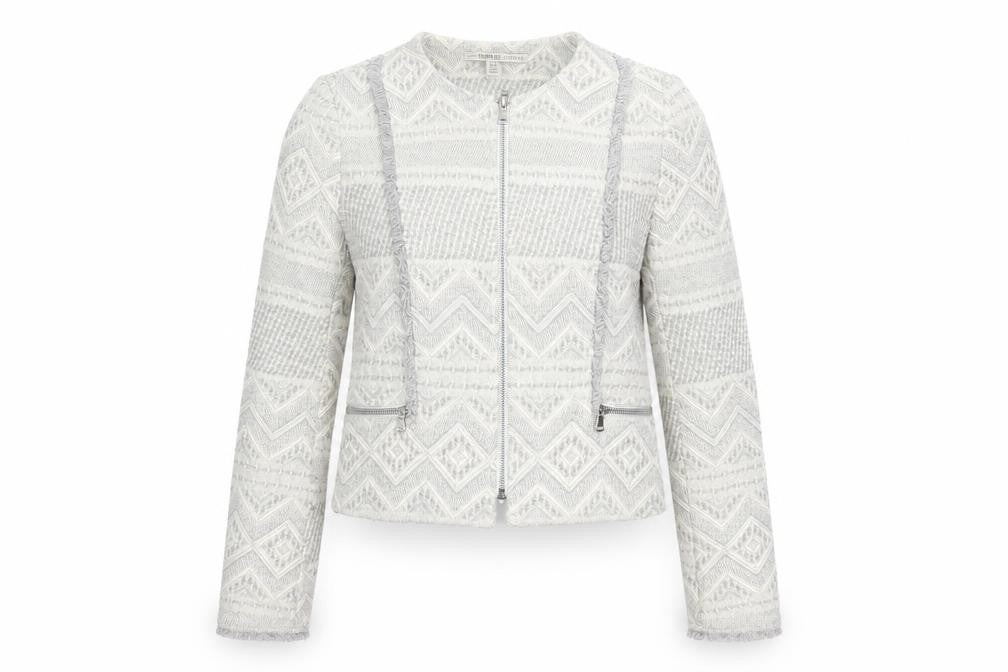 Zara Women’s Grey Geometric Woven Blazer XS