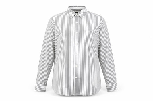 Banana Republic Men's Grey Striped Shirt M